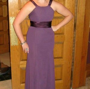 Floor length purple dress